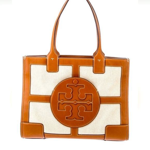 TORY BURCH ELLA CANVAS QUADRANT MINI TOTE - Picture 1 of 7